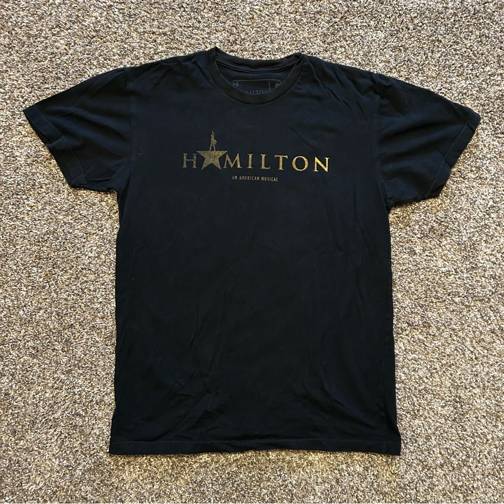 Hamilton Broadway musical unisex small black souvenir tee tshirt Lin Manuel show